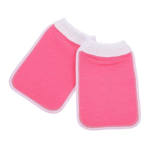 VALICLUD 2 Stück Peelinghandschuhe aus Pflanzlicher Faser Dicke Duschhandschuhe für Körperreinigung für Männer und Rauem Sandfarben Design von VALICLUD