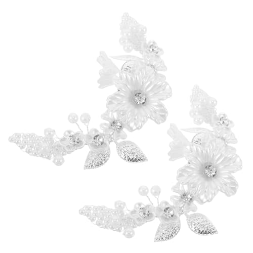 VALICLUD 2stücke Schuhclips Mit Perlen Und Blumen Für Damen Abnehmbare Schuhclips Schuhzubehör Für Hochzeit Brautschuhe Hausschuhe Sandalen Dekoration Bastelzubehör von VALICLUD