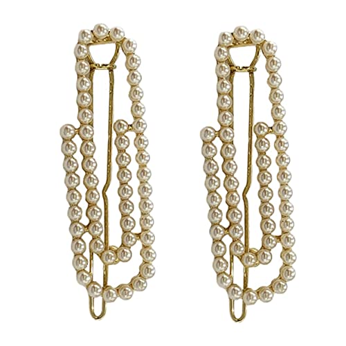 VALICLUD 2 Stück Perlen Haarspangen Set Damen Haarschmuck Französische Haarklammern Leichtes Design Glatte Oberfläche Geeignet für Hochzeit Alltag von VALICLUD