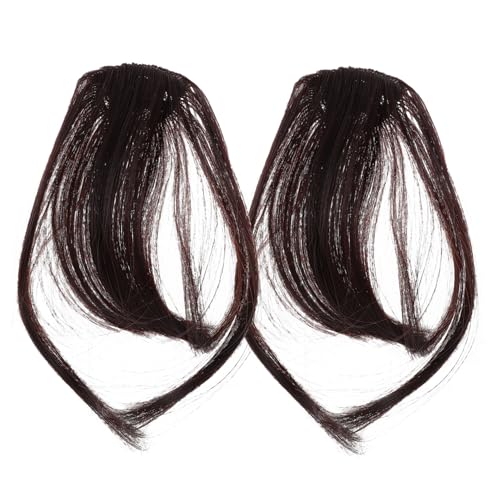 VALICLUD 2 Stück Perückenstück Knall Haarspangen frauen Mädchen Topper aus menschlichem Haar wellig gefälschte -Erweiterungen gefälschter -Clip Haarzubehör Hochtemperaturdraht von VALICLUD