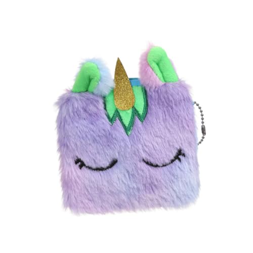 VALICLUD 2 Stück Plüsch Einhorn Geldbörse mit Reißverschluss Kleine Münzgeldbörse und Kosmetiktasche für Mädchen Vielseitig als Portmonee Robustes Material Modisches Design Zufällige Farbe von VALICLUD