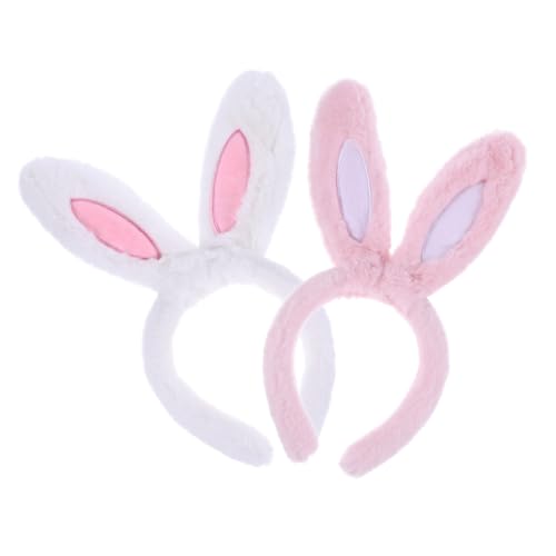 VALICLUD 2stücke Plüsch Haarband Mit Kaninchen Ohren Stirnband Für Mädchen Party Kopfschmuck Bezaubernde Form Angenehme Farbe Für Tanzparty Oder Picknick von VALICLUD