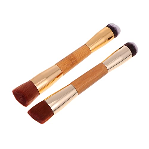 VALICLUD 2 Stück Professionelle Dual Head Make up Pinsel Mit Holzgriff Für Rouge Und Foundation Hohe Dichte Für Gesichtspuder Einfach Zu Verwenden Für Frauen von VALICLUD