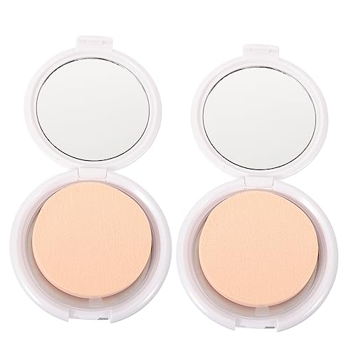 VALICLUD 2 Stück Puderverpackungsbox Flüssigrouge Kissen Puffetui Puderquaste Mit Behälter Runde Make Up Schwämme Kleines Leeres Reisepuderetui Make Up Puderbehälter Aus Kunststoff von VALICLUD