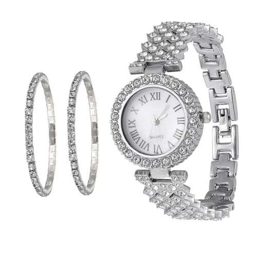 VALICLUD 2 Stück Diamant-Armbanduhr – Damen-Armbanduhr Aus Sterlingsilber Quarz Für Damen Mädchen Mode VALICLUD 2 Stück Diamant-Armbanduhr – Damen-Armbanduhr Aus Sterlingsilber Quarz Für Damen Mädchen Mode von VALICLUD