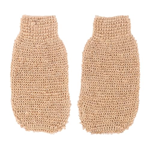 VALICLUD 2 Stück Ramie Jute Peelinghandschuhe Körperpeeling Spa handschuhe zur Sanften Entfernung Abgestorbener Hautzellen Elastisch für Damen Herren Sowie Geeignet von VALICLUD