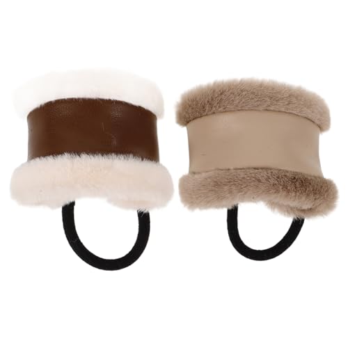 VALICLUD 2stücke Haarseile Aus Leder Haargummis Für Frauen Mädchen Elastische Haargummis Für Pferdeschwanzlockiges Haar Dickes Haar Haarstyling-accessoires Für Sport Yoga Training von VALICLUD