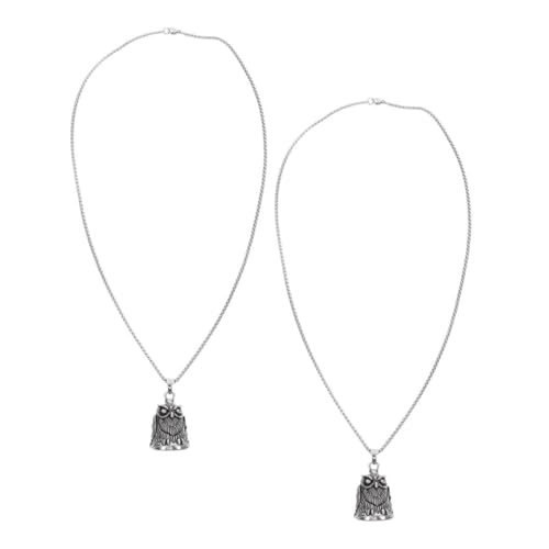 VALICLUD 2 Stück Retro Punk Motorrad Glücksbringer Schlüsselanhänger Eulen Glocke Anhänger Rostbeständig Modischer Biker Schmuck Vielseitiges Accessoire für Schlüssel und Taschen von VALICLUD