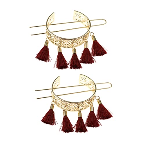 VALICLUD 2stücke Retro Haarstäbe Mit Quasten Haargabeln Bun Haarstäben Klassischem Hohl Design Für Mädchen Haar Accessoires Chinesisches Stil Haarstäbe Zum Festhalten von VALICLUD
