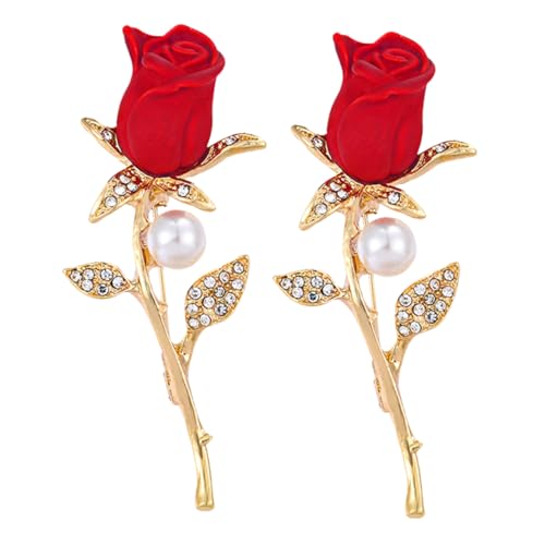 VALICLUD Jubiläums-broschen-set Rote Rosen-blumenbrosche Modische Schulter-corsage Für Bankette Partys Und Veranstaltungen von VALICLUD