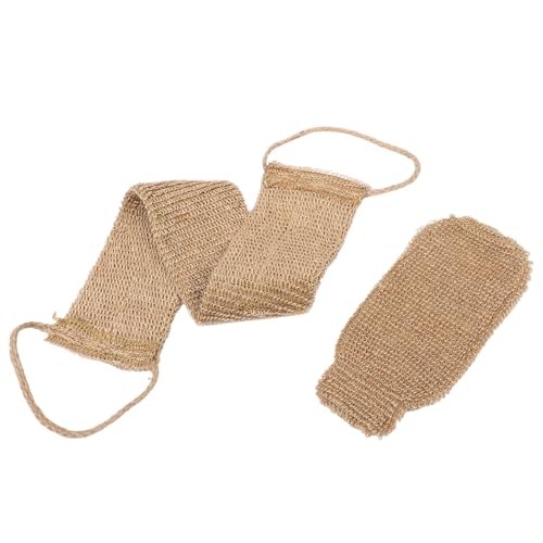 VALICLUD 2 Stück Rückenmassage Und Bademassage Duschschrubber Natürlicher Peeling-waschlappen Peeling-körperwäscher-handschuh Peeling-handtuch Luffa-handtuch Sisal Coffee von VALICLUD