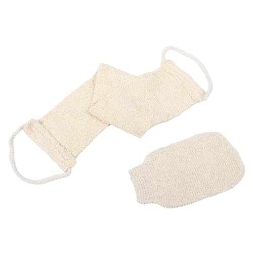 VALICLUD 2 Stück Rückenmassage Und Bademassage Peeling-körperpeeling Hintere Unterlegscheibe Luffa-handtuch Peeling-körperwäscher-handschuh Luffa Rückenschrubber Duschschrubber Beige Sisal von VALICLUD