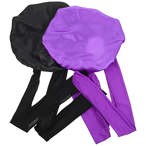 VALICLUD 2 Stück Satin Haarhaube für Damen Praktische Schlafhaube für und Schutz Nacht und Schwarz von VALICLUD