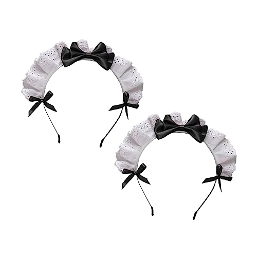 VALICLUD 2stücke Eleganter Haarreif Für Mädchen Mit Schleifen Lolita Kopfschmuck Aus Spitze Für Partys Und Cosplay Eleganter Haarschmuck Für Frauen Und Mädchen von VALICLUD