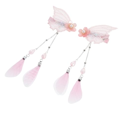 VALICLUD 2 Stück Schmetterling Haarklammern mit Quasten Süße Haarspangen für Damen für Alltagsstylings und Besondere Anlässe von VALICLUD