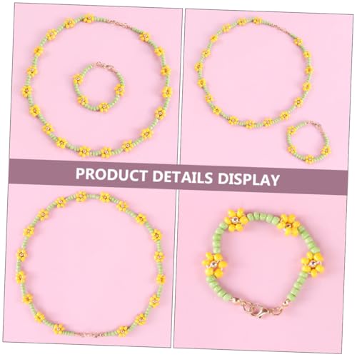 VALICLUD 2 Stück Schmuckset Perlen Armband und Halskette mit Acrylperlen und Erdbeeranhänger Buntes Bastelset für Mädchen Geschenk für Geburtstag Party Kostüm und Alltag von VALICLUD