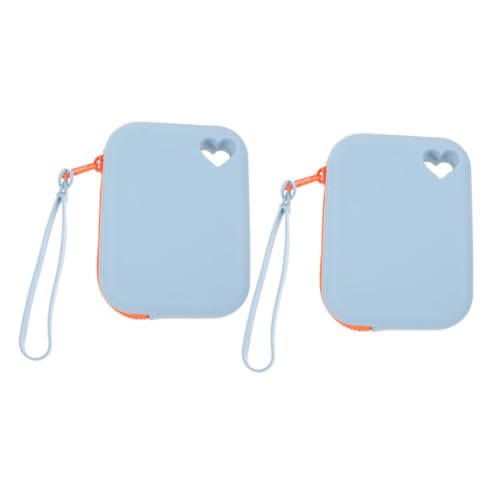 VALICLUD 2stücke Silikon-münzbeutel Und Kleine Aufbewahrungstasche Wasserdichtes Design Für Reisen Organisation Von Make-up Karten Und Kleinen Accessoires Kompaktes Blau von VALICLUD