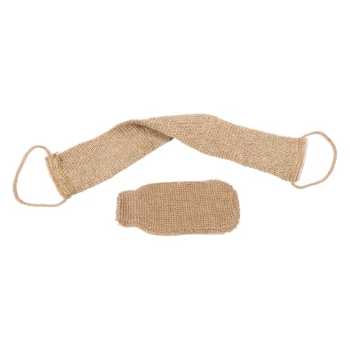 VALICLUD 2 Stück Sisal Peeling Rückenwäscher mit Duschhandschuhen für Damen und Herren Körperpeeling Abgestorbene Haut Entferner für Fitnessstudio und Zuhause von VALICLUD