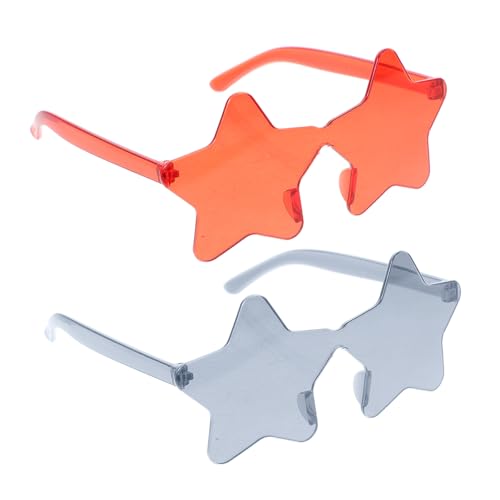 VALICLUD 2 Stück Sonnenbrille Sternförmig Randlos UV schutz PC material Strapazierfähig für Strandparty Karneval Fasching Zubehör von VALICLUD