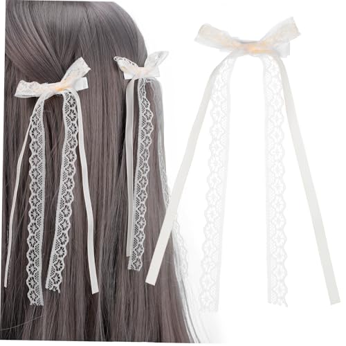 VALICLUD 2 Stück Spitzen haarspangen Schleifen Haarclips für Frauen Mädchen Leichte Bequeme Haarklammern mit Elegantem Spitzen design Vielseitig für Alltag Party Hochzeit und Besondere von VALICLUD