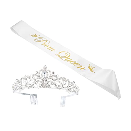 VALICLUD 2stücke Kronen Schärpen-set Für Hochzeiten Und Abschlussbälle Schmuckset Für Damen Für Besondere Anlässe Und Fotoshootings Funkelnd Mit Strass Einfach Zu Tragen von VALICLUD