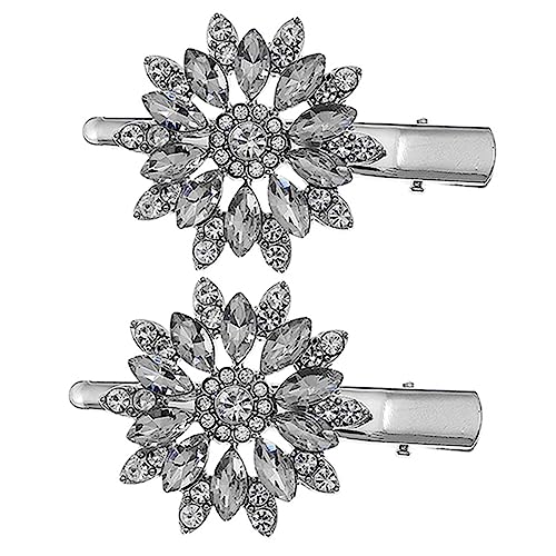 VALICLUD 2 Stück Strass Haarspangen Blüten Design Glänzend Hochzeits Haarschmuck Damen Accessoire für Festliche Anlässe und Alltag von VALICLUD