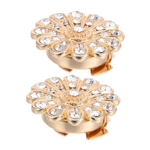 VALICLUD 2 Stück Strass Knopfüberzüge Blüten Design Glänzende Manschettenknöpfe Langlebige Legierung Modisches Schmuck-accessoire für Herren und Damen Geeignet für Hemden und Formelle von VALICLUD