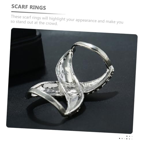 VALICLUD 2 Stück Strass Schalclips mit Glatter Oberfläche Schalringe zum Stilvollen Fixieren von Schals und Shirts Praktische Schmuck Accessoires für Damen Gold und Silber von VALICLUD