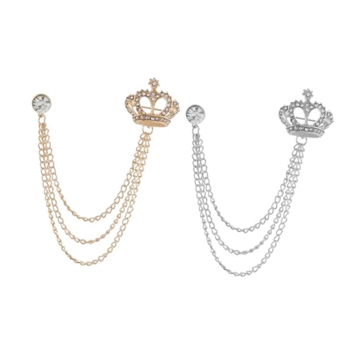 VALICLUD 2 Stück Strassbesetzte Broschen mit Quasten Robuste Anstecknadeln für Pullover Cardigan Hemd und Schal Stilvolle Kragenclips für Damen und Herren Vintage Stil Langlebiges von VALICLUD