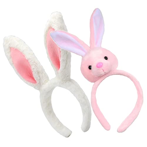 VALICLUD 2 Stück Süße Hasenohren Haarreifen für Erwachsene Plüsch Bunny Headbands für Ostern Cosplay und Partys von VALICLUD