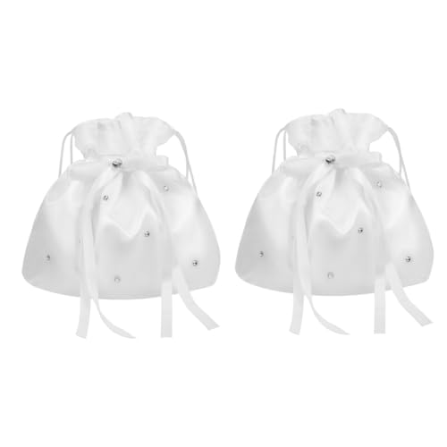 VALICLUD 2 Stück Teiliges Braut Clutch aus Strapazierfähigem Stoff Großer Kapazität Eleganter Kordelzug Abendtasche für Brautjungfern und Hochzeitsgäste Vielseitige Handtasche für Festliche von VALICLUD