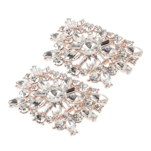 VALICLUD 2 Stück Teiliges Brautschuh clips mit Goldfarbenen Glas strasssteinen Stilvolle Schuhschmuck charms für Pumps und High Heels Abnehmbar Passend für Hochzeiten Partys und Festliche von VALICLUD