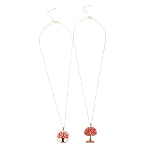 VALICLUD 2stücke Lebensbaum-anhänger Halskette Für Damen Choker-halskette Mit Halsschmuck Für Mädchen Aus Messing Lange Modische Vintage-halskette Mit Halskettenanhänger Für Damen von VALICLUD