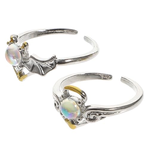 VALICLUD 2 Stück Teiliges Damen Verlobungsring aus Verstellbarer Eleganter Fingerschmuck mit Vintage Design Verarbeitung für Besondere Anlässe und Romantische Liebesversprechen von VALICLUD