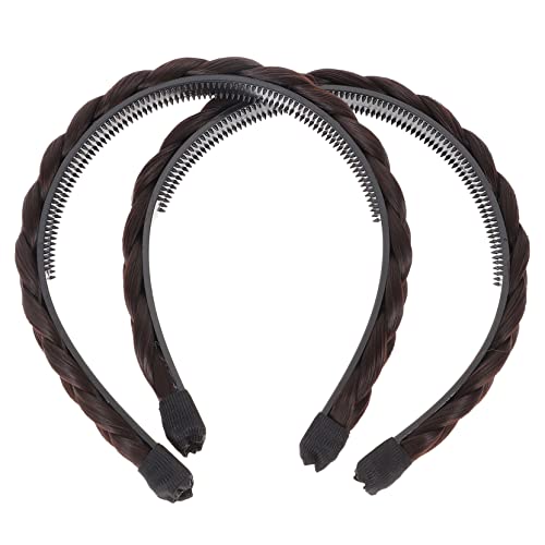 VALICLUD 2 Stück Teiliges Geflochtenes Haarband Elastische Kopfbänder mit Zähnen Bequemes Haarschmuck für Mädchen und Frauen Rutschfestes Haaraccessoire Vielseitig für Alltag und von VALICLUD