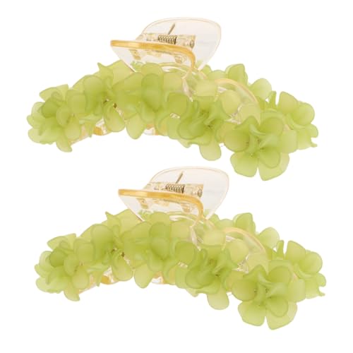 VALICLUD 2 Stück Teiliges Grünes Blumen Haarclip Großer Haarklammer Hinterkopf Clip für Frauen Rutschfeste Nahtlose Frisur für Langes Haar Frühling Sommer Styling von VALICLUD