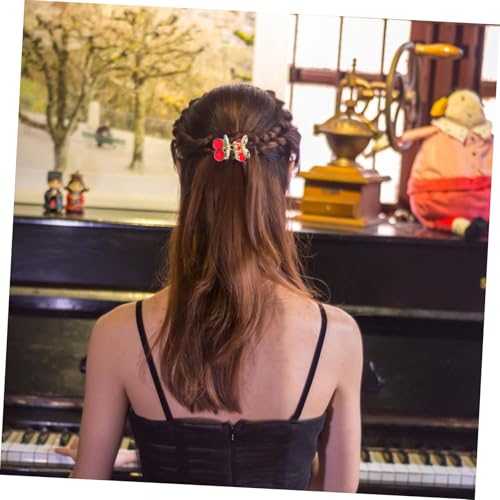 VALICLUD 2 Stück Teiliges Haarklammer Kirsche mit Strasssteinen Stabile Lady Headdress Clips Einfach zu Tragen für Dünnes Haar Geeignet für Mädchen und Frauen Jeden Alters von VALICLUD