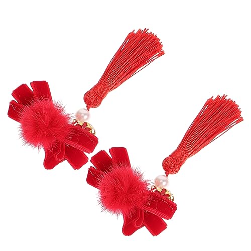 VALICLUD 2 Stück Teiliges Haarschleifen mit Quasten Leichte Haarspangen mit Schleifen Schonend für Dünnes und Dickes Haar Modischer Haarschmuck für Mädchen Geeignet für Party Fotoshooting von VALICLUD