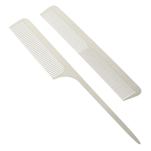 VALICLUD 2 Stück Teiliges Haarschneidekamm Extra Dünn Langlebig und Leicht Haarschonend für Männer und Frauen Zubehör für Zuhause und Friseure Silberfarben von VALICLUD