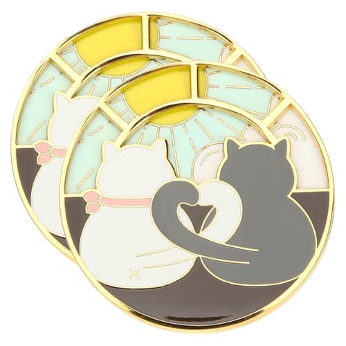VALICLUD 2 Stück Teiliges Katzenbroschen Drehbarem Design Kreative Anstecknadeln für Kleidung Taschen Jacken Modische und Niedliche Katzenpins für Damen Party Alltagsaccessoire von VALICLUD