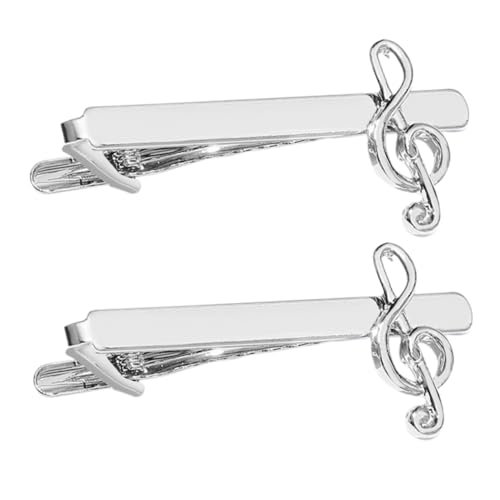 VALICLUD 2 Stück Teiliges Krawattenklammern für Herren Krawattenclips Notenform Elegantes Design für Business Hochzeiten Besondere Anlässe von VALICLUD