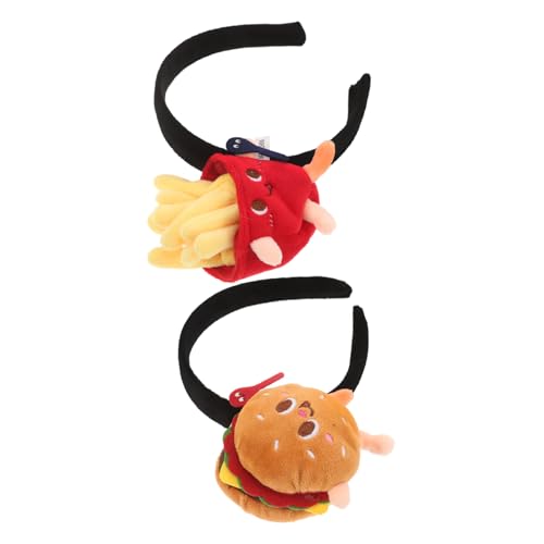 VALICLUD 2stücke Pommes Stirnband Hamburger Kostüm Kopfbedeckung Shopping Dekoration Kostüm Kopfschmuck Festival Kopfbedeckung Lustige Stirnbänder Party Stirnband von VALICLUD