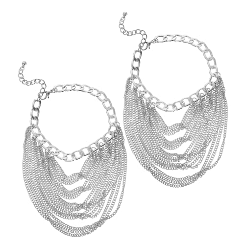 VALICLUD 2stücke Punk-schuhketten Mehrschichtige Quaste Metall-fußkette Schuh-Accessoire Für Stiefel High Heels Sneaker Damen-schuhschmuck Verzierbare Kette von VALICLUD