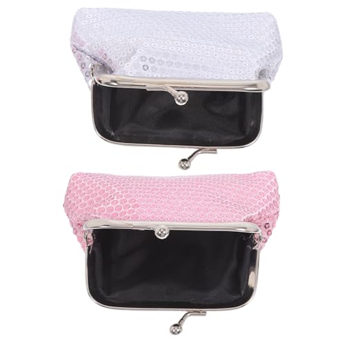 VALICLUD 2 Stück Teiliges Mini Geldbörse für Kleine Pailletten Münztasche Glitzernde Mini Geldbeutel für Mädchen Leicht Tragbar zur Aufbewahrung von Kleingeld und Accessoires von VALICLUD