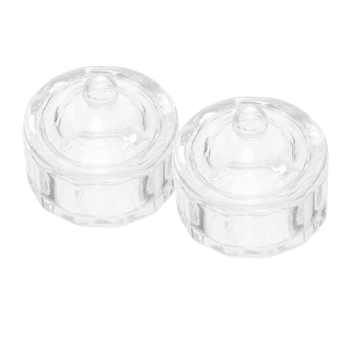 VALICLUD 2 Stück Teiliges Nagelschälchen Deckel Farbige Ab Glas nagel dappen schalen aus Glas Vielseitig für Nagellackmischung Aufbewahrung und Reinigung Langlebig und Leicht zu Reinigen von VALICLUD