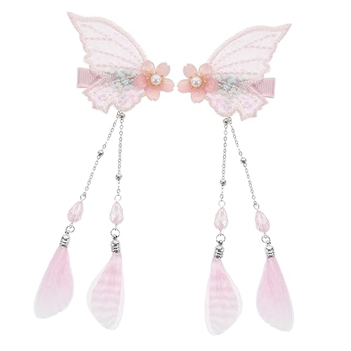 VALICLUD 2 Stück Teiliges Schmetterling Haarspangen mit Tassel Niedliche Haarklammern für Damen Dekorativer Haarschmuck als und Vielseitig Kombinierbar von VALICLUD