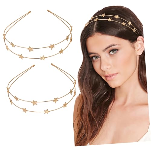 VALICLUD 2 Stück Teiliges Stern stirnband aus Metall Glänzender Haarschmuck für Damen Umweltfreundlich und Auffällig Festlicher Haarreif für Party Hochzeit und Weihnachtsdekoration von VALICLUD