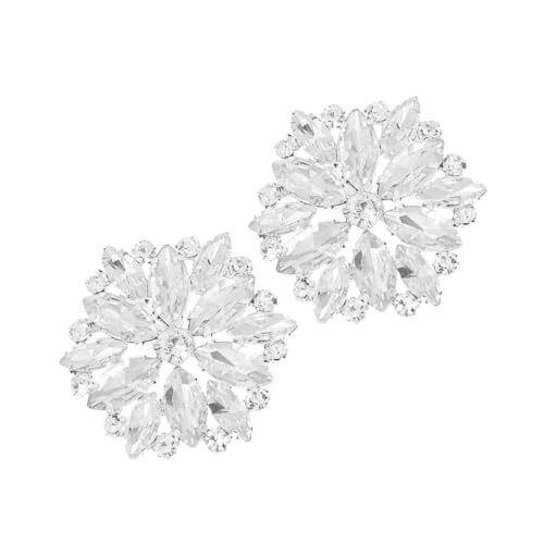 VALICLUD 2 Stück Teiliges Strass Schuhschnallen Abnehmbare Dekorative Schuhclips mit Kristallglas Modischer Schuhschmuck für Hochzeit Party und Alltag Einfache Anbringung Langlebig und von VALICLUD