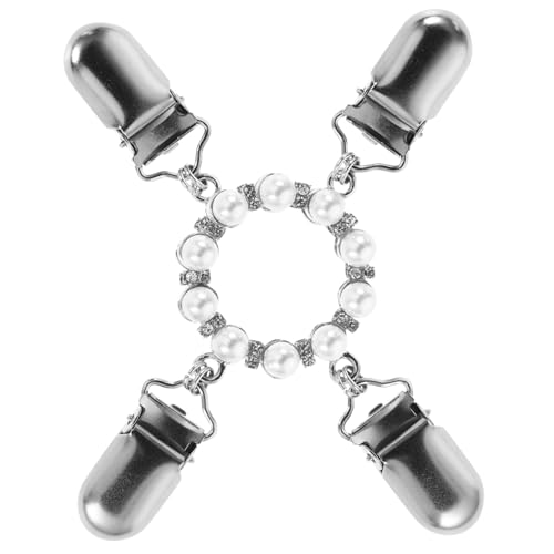 VALICLUD 2 Stück Teiliges Vintage Pullover Clips mit Perlen Koreanisches Design Vielseitiger Schal Kleidungsclip für Frauen und Mädchen Modische Broschen für Cardigan und Hemd von VALICLUD