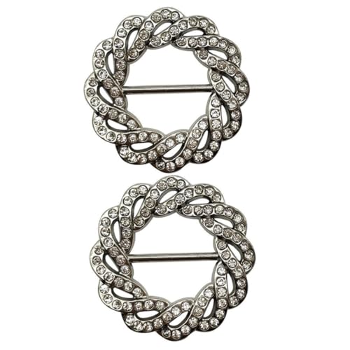 VALICLUD 2 Stück Teiliges Waist Button Schalring aus Strass für Damen Vielseitiger Schalverschluss und Tuchclip Brosche Geeignet für Seidenschals Shirts Hemden Vielseitig Einsetzbar bei von VALICLUD